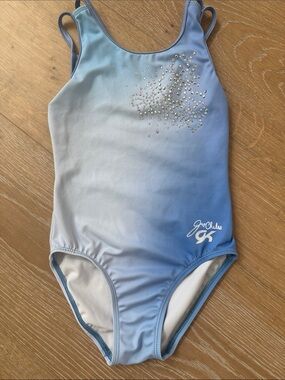 GK Jordan Chiles Blue Ombre Gymnastics Leotard with Rhinestone Cluster-YL